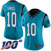 Wholesale Cheap Nike Panthers #10 Curtis Samuel Blue Women's Stitched NFL Limited Rush 100th Season Jersey