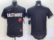 Wholesale Cheap Men's Baltimore Orioles Blank Black 2023 City Connect Flex Base Stitched Jersey 1