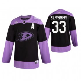 Wholesale Cheap Adidas Ducks #33 Jakob Silfverberg Men\'s Black Hockey Fights Cancer Practice NHL Jersey