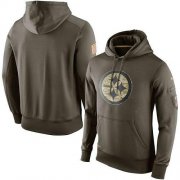 Wholesale Cheap Men's Pittsburgh Steelers Nike Olive Salute To Service KO Performance Hoodie