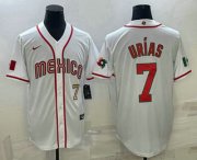 Wholesale Cheap Men's Mexico Baseball #7 Julio Urias Number 2023 White World Baseball Classic Stitched Jersey3