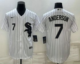 Wholesale Cheap Men\'s Chicago White Sox #7 Tim Anderson White Cool Base Stitched Jersey