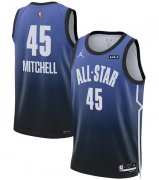 Wholesale Cheap Men's 2023 All-Star #45 Donovan Mitchell Blue Game Swingman Stitched Basketball Jersey