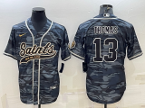 Wholesale Cheap Men's New Orleans Saints #13 Michael Thomas Grey Camo With Patch Cool Base Stitched Baseball Jersey