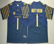 Wholesale Cheap Men's Oregon Ducks Spring Game #1 Mighty Oregon Weebfoot 100th Rose Bowl Game Navy Blue Elite Jersey