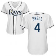 Wholesale Cheap Rays #4 Blake Snell White Home Women's Stitched MLB Jersey