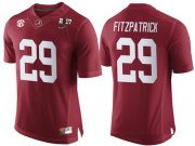 Wholesale Cheap Men's Alabama Crimson Tide #29 Minkah Fitzpatrick Red 2017 Championship Game Patch Stitched CFP Nike Limited Jersey