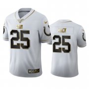 Wholesale Cheap Indianapolis Colts #25 Marlon Mack Men's Nike White Golden Edition Vapor Limited NFL 100 Jersey