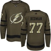 Wholesale Cheap Adidas Lightning #77 Victor Hedman Green Salute to Service Stitched Youth NHL Jersey