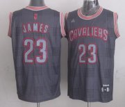 Wholesale Cheap Cleveland Cavaliers #23 LeBron James Gray Shadow Jersey