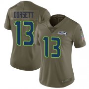 Wholesale Cheap Nike Seahawks #13 Phillip Dorsett Olive Women's Stitched NFL Limited 2017 Salute To Service Jersey