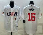 Wholesale Cheap Men's USA Baseball #16 Will Smith 2023 White World Baseball Classic Stitched Jerseys