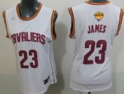 Wholesale Cheap Women's Cleveland Cavaliers #23 LeBron James White 2016 The NBA Finals Patch Jersey