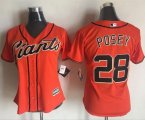 Wholesale Cheap Giants #28 Buster Posey Orange Women's Alternate Stitched MLB Jersey