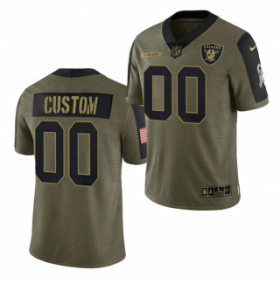 Wholesale Cheap Men\'s Olive Las Vegas Raiders ACTIVE PLAYER Custom 2021 Salute To Service Limited Stitched Jersey