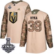 Wholesale Cheap Adidas Golden Knights #38 Tomas Hyka Camo Authentic 2017 Veterans Day 2018 Stanley Cup Final Stitched Youth NHL Jersey