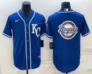 Wholesale Cheap Men's Kansas City Royals Big Logo Light Blue Stitched MLB Cool Base Nike Jersey