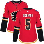 Wholesale Cheap Adidas Flames #5 Mark Giordano Red Home Authentic Women's Stitched NHL Jersey
