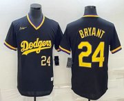 Wholesale Cheap Mens Los Angeles Dodgers #24 Kobe Bryant Number Black Stitched Pullover Throwback Nike Jersey
