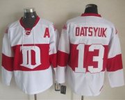 Wholesale Cheap Red Wings #13 Pavel Datsyuk White Winter Classic CCM Throwback Stitched NHL Jersey