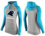 Wholesale Cheap Women's Nike Carolina Panthers Performance Hoodie Grey & Light Blue_1