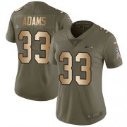 Wholesale Cheap Nike Seahawks #33 Jamal Adams Olive/Gold Women's Stitched NFL Limited 2017 Salute To Service Jersey
