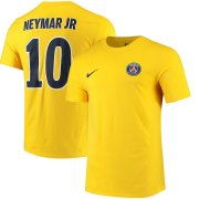 Wholesale Cheap Paris Saint-Germain #10 Neymar Santos Nike Name & Number Away T-Shirt Yellow