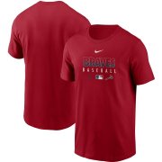 Wholesale Cheap Men's Atlanta Braves Nike Red Authentic Collection Team Performance T-Shirt