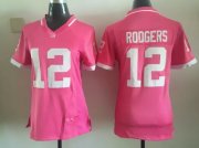 Wholesale Cheap Nike Packers #12 Aaron Rodgers Pink Women's Stitched NFL Elite Bubble Gum Jersey