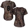 Wholesale Cheap Angels #8 Justin Upton Camo Realtree Collection Cool Base Women's Stitched MLB Jersey