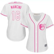 Wholesale Cheap Orioles #16 Trey Mancini White/Pink Fashion Women's Stitched MLB Jersey