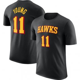 Wholesale Cheap Men\'s Atlanta Hawks #11 Trae Young Black 2022-23 Statement Edition Name & Number T-Shirt