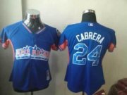 Wholesale Cheap Tigers #24 Miguel Cabrera Blue 2013 All-Star Women's Stitched MLB Jersey