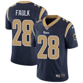 Wholesale Cheap Nike Rams #28 Marshall Faulk Navy Blue Team Color Men\'s Stitched NFL Vapor Untouchable Limited Jersey