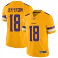Wholesale Cheap Nike Vikings #18 Justin Jefferson Gold Youth Stitched NFL Limited Inverted Legend Jersey