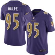Wholesale Cheap Nike Ravens #95 Derek Wolfe Purple Men's Stitched NFL Limited Rush Jersey