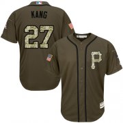 Wholesale Cheap Pirates #27 Jung-ho Kang Green Salute to Service Stitched Youth MLB Jersey