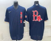 Wholesale Cheap Men's Boston Red Sox Big Logo Navy Blue 2021 MLB All Star Stitched Cool Base Nike Jersey