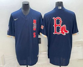 Wholesale Cheap Men\'s Boston Red Sox Big Logo Navy Blue 2021 MLB All Star Stitched Cool Base Nike Jersey