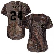 Wholesale Cheap Giants #24 Willie Mays Camo Realtree Collection Cool Base Women's Stitched MLB Jersey