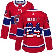 Wholesale Cheap Adidas Canadiens #24 Phillip Danault Red Home Authentic USA Flag Women's Stitched NHL Jersey
