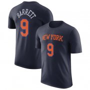 Wholesale Cheap Men's New Yok Knicks #9 RJ Barrett Navy 2022-23 Statement Edition Name & Number T-Shirt