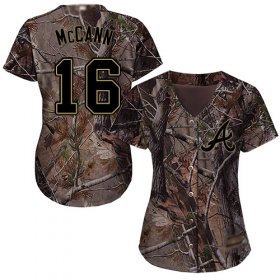 Wholesale Cheap Braves #16 Brian McCann Camo Realtree Collection Cool Base Women\'s Stitched MLB Jersey