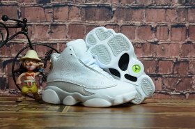 Wholesale Cheap Kids\' Air Jordan 13 Retro Shoes White/Cool Grey