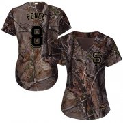 Wholesale Cheap Giants #8 Hunter Pence Camo Realtree Collection Cool Base Women's Stitched MLB Jersey
