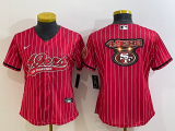 Wholesale Cheap Women's San Francisco 49ers Red Team Big Logo With Patch Cool Base Stitched Baseball Jersey
