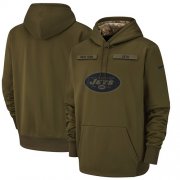 Wholesale Cheap Men's New York Jets Nike Olive Salute to Service Sideline Therma Performance Pullover Hoodie