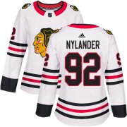 Wholesale Cheap Adidas Blackhawks #92 Alexander Nylander White Road Authentic Women's Stitched NHL Jersey