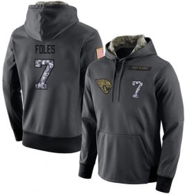 Wholesale Cheap NFL Men\'s Nike Jacksonville Jaguars #7 Nick Foles Stitched Black Anthracite Salute to Service Player Performance Hoodie
