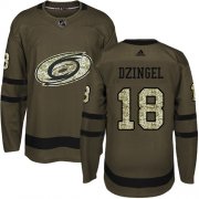 Wholesale Cheap Adidas Hurricanes #18 Ryan Dzingel Green Salute to Service Stitched Youth NHL Jersey